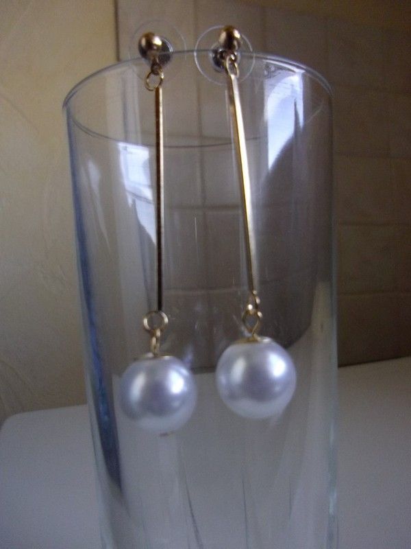 Boucles perle blanche